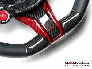 Alfa Romeo Stelvio Steering Wheel Trim - Carbon Fiber - Lower Decal Trim - QV Model - 2020+ models - GTAm Alfa Romeo Stelvio Steering Wheel Trim - Carbon Fiber - Lower Decal Trim - QV Model - 2020+ models - GTAm